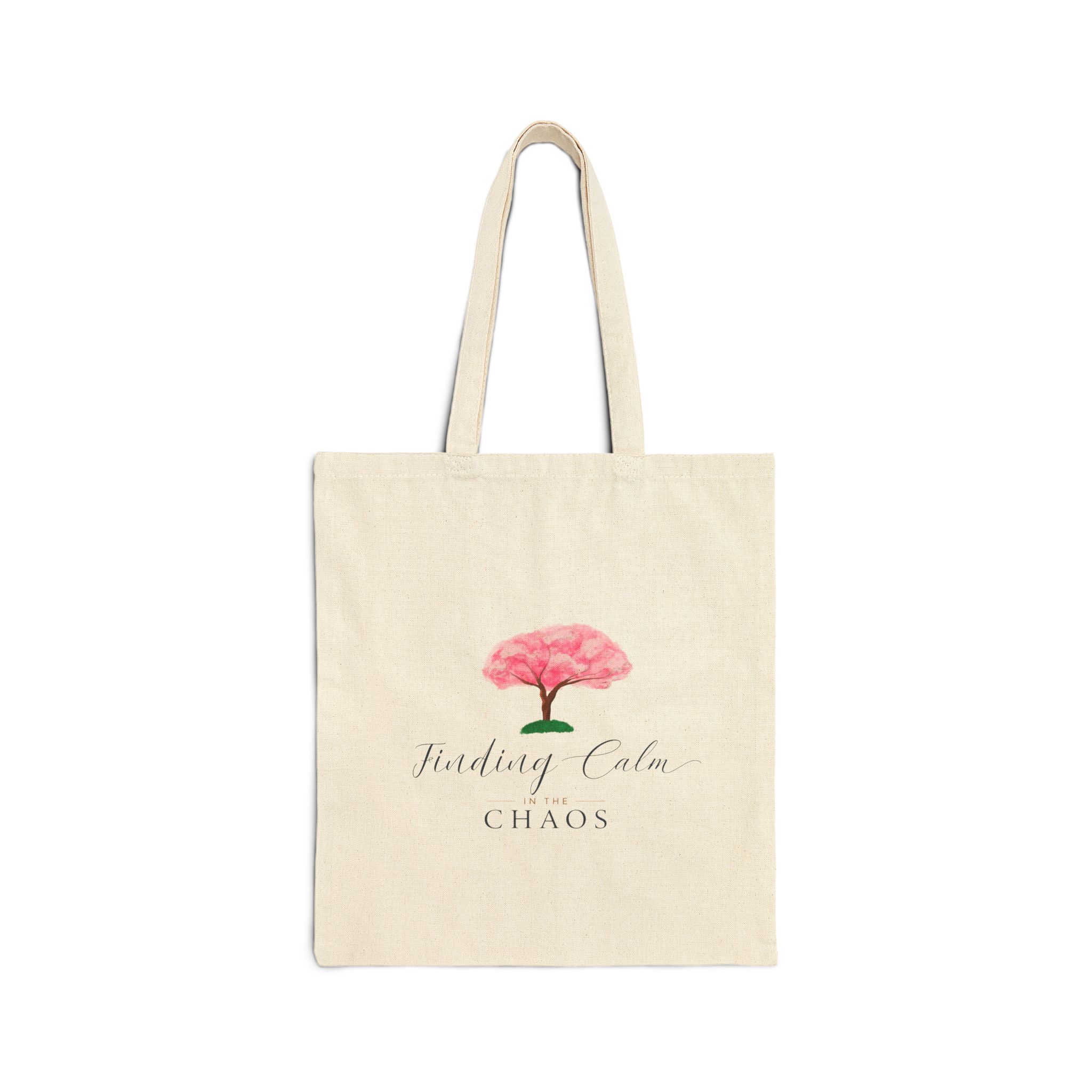 Tote Bag — Finding Calm in Chaos Floral Canvas Tote - Image 2