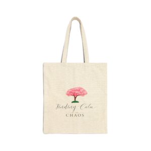 Tote Bag — Finding Calm in Chaos Floral Canvas Tote
