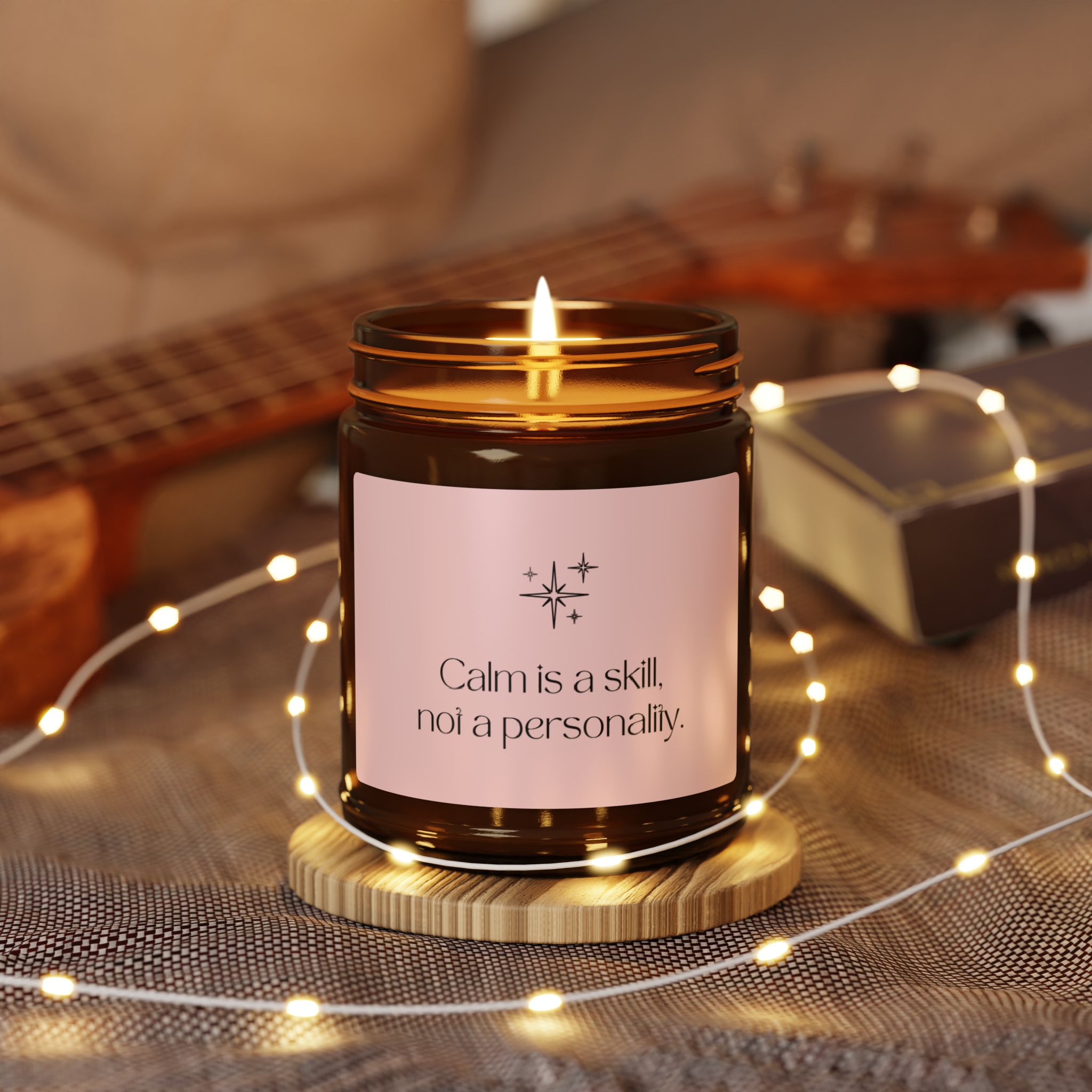 Soy Candle - "Calm is a skill, not a personality" Amber Jar (Multiple Sizes) - Image 7